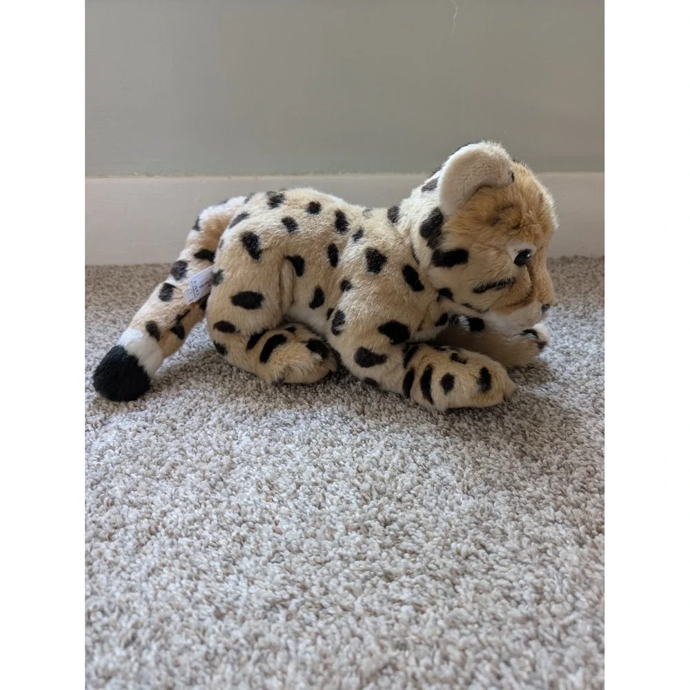 FAO Schwarz Cheetah Plush Kids 15in Tan Excellent Spotted Big Cat Stuffed Animal
